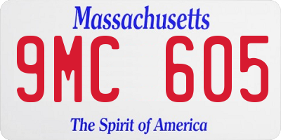 MA license plate 9MC605