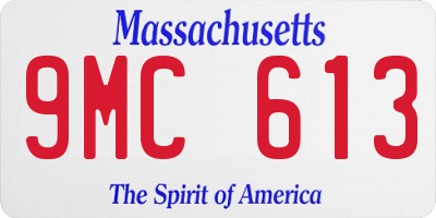 MA license plate 9MC613