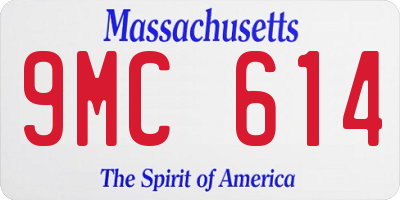 MA license plate 9MC614