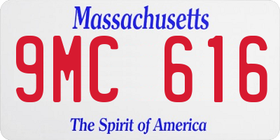 MA license plate 9MC616