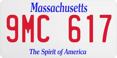 MA license plate 9MC617