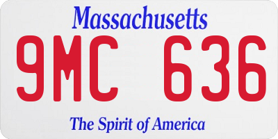 MA license plate 9MC636