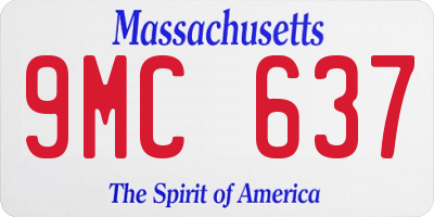 MA license plate 9MC637
