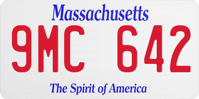 MA license plate 9MC642