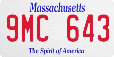 MA license plate 9MC643