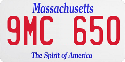 MA license plate 9MC650