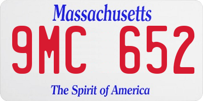 MA license plate 9MC652