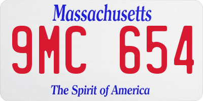 MA license plate 9MC654