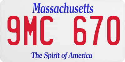 MA license plate 9MC670