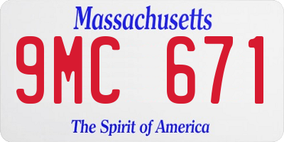 MA license plate 9MC671