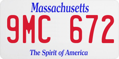 MA license plate 9MC672
