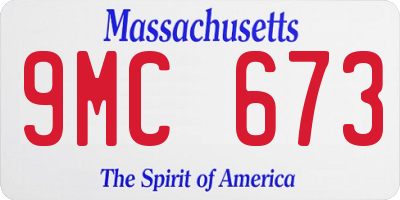 MA license plate 9MC673