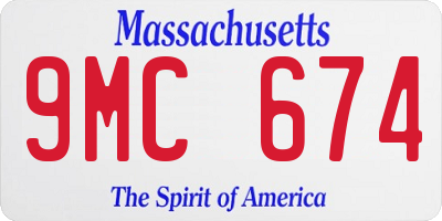 MA license plate 9MC674