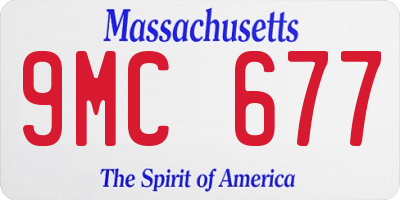 MA license plate 9MC677