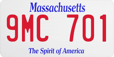 MA license plate 9MC701