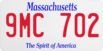 MA license plate 9MC702