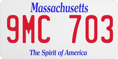 MA license plate 9MC703