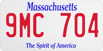MA license plate 9MC704
