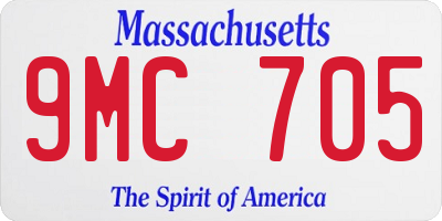 MA license plate 9MC705