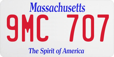 MA license plate 9MC707