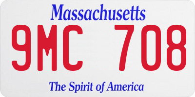 MA license plate 9MC708
