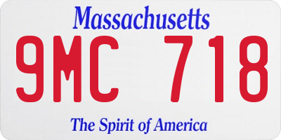 MA license plate 9MC718