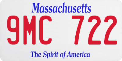 MA license plate 9MC722