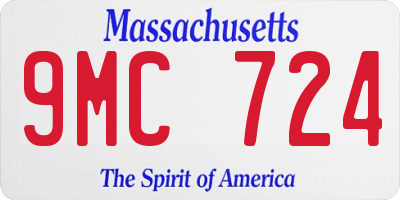 MA license plate 9MC724