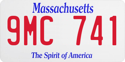 MA license plate 9MC741