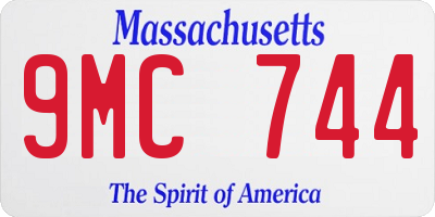 MA license plate 9MC744