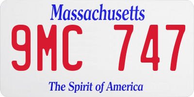 MA license plate 9MC747