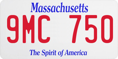 MA license plate 9MC750