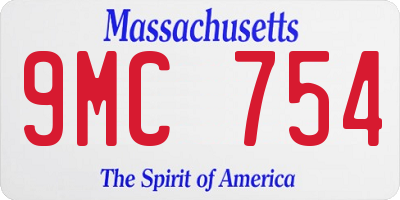 MA license plate 9MC754