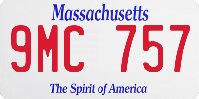 MA license plate 9MC757