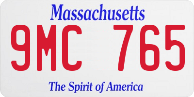 MA license plate 9MC765