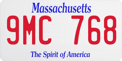 MA license plate 9MC768