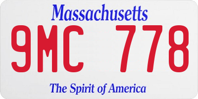 MA license plate 9MC778