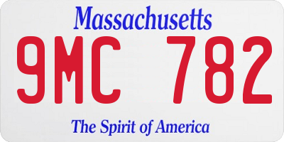 MA license plate 9MC782
