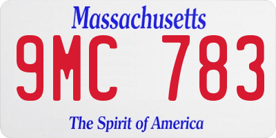 MA license plate 9MC783