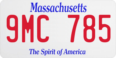 MA license plate 9MC785