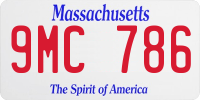 MA license plate 9MC786