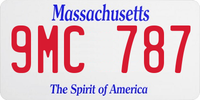MA license plate 9MC787