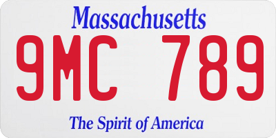 MA license plate 9MC789