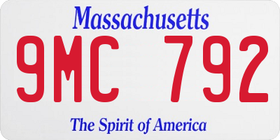 MA license plate 9MC792