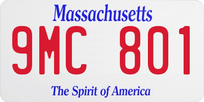 MA license plate 9MC801