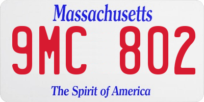 MA license plate 9MC802