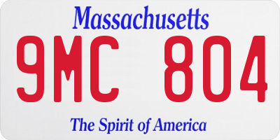MA license plate 9MC804
