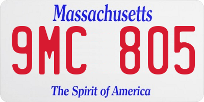 MA license plate 9MC805