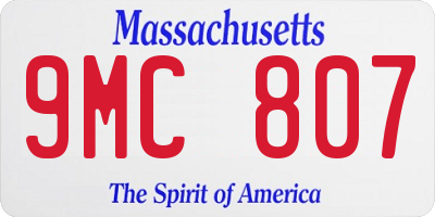 MA license plate 9MC807