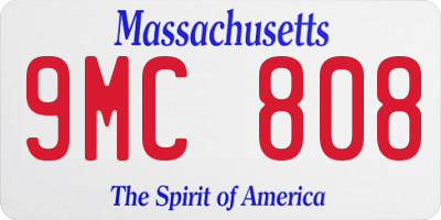 MA license plate 9MC808
